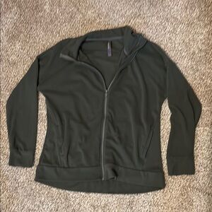 Mondetta Olive Green Fleece Zip-Up Jacket Lg EUC Super Soft!